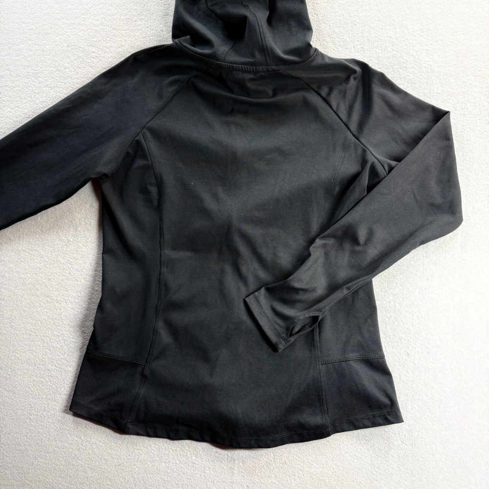 Eddie Bauer Hoodie Jacket Women Med Black Full Zip Activewear Recycled Stretch - Picture 2 of 6